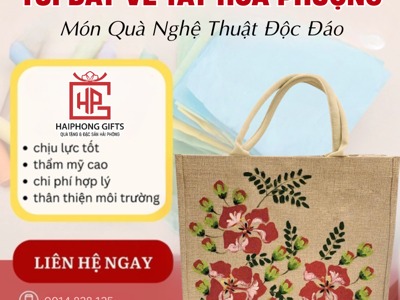 Túi Đay Vẽ Tay Hoa Phượng – Món Quà Nghệ Thuật Độc Đáo